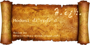 Hodosi Árpád névjegykártya