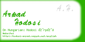 arpad hodosi business card